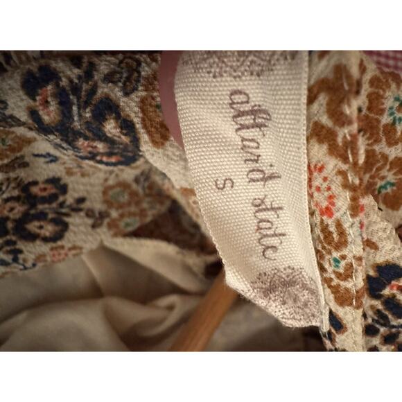 Altar'd State Cream Floral Bell Sleeves Boho Mini Dress Hippie Free People S - Picture 7 of 8